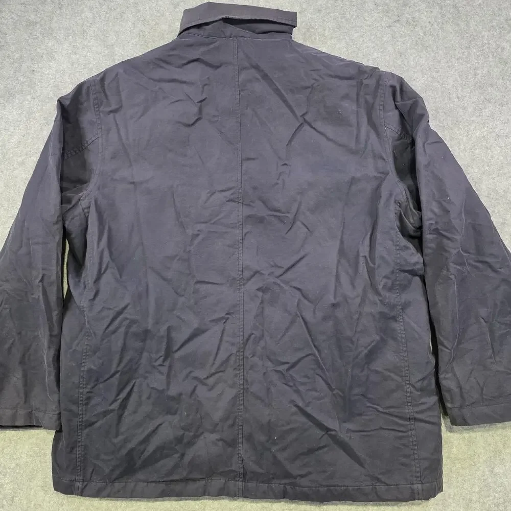 VTG Polo Ralph Lauren‎ Jacket Mens XL Blue Quilted Canvas Full Zip Button Coat